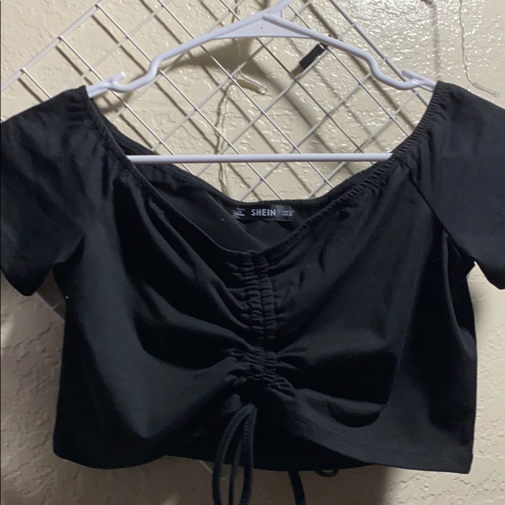 Shein drawsting ruched front crop too